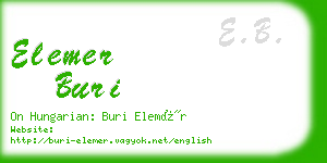 elemer buri business card